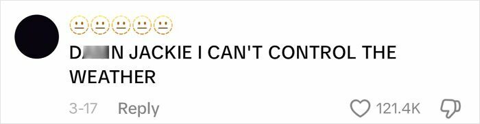 Social media comment with emojis expressing frustration over men's apologies.