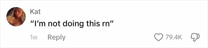 A comment on ways men apologize: “I’m not doing this rn,” by user Kat, expressing frustration.
