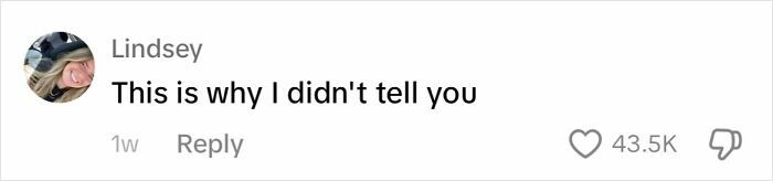 Comment saying, "This is why I didn't tell you," highlighting ways men "apologize."