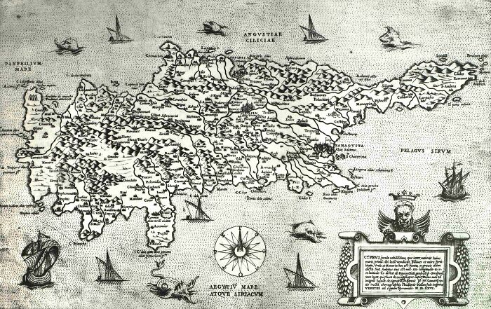 An old map featuring intricate details used for exploration and navigation, adorned with ships and a compass rose.