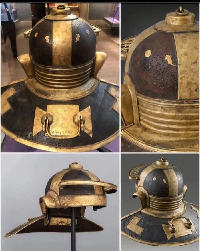 Ancient civilizations helmet with intricate gold design, showcasing historical craftsmanship and secrets.