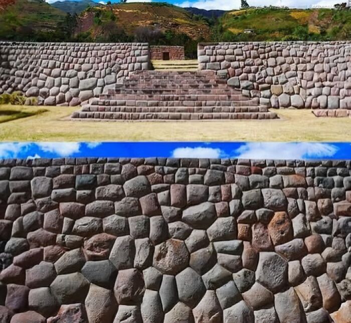 Ancient stone structure with steps set against a mountain backdrop, showcasing ancient history architecture.