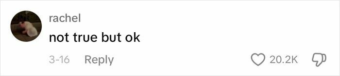 Comment saying, "not true but ok," highlighting infuriating apologies with 20.2K likes.