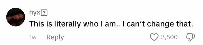 Comment showing frustrating men's apologies: "This is literally who I am.. I can’t change that."