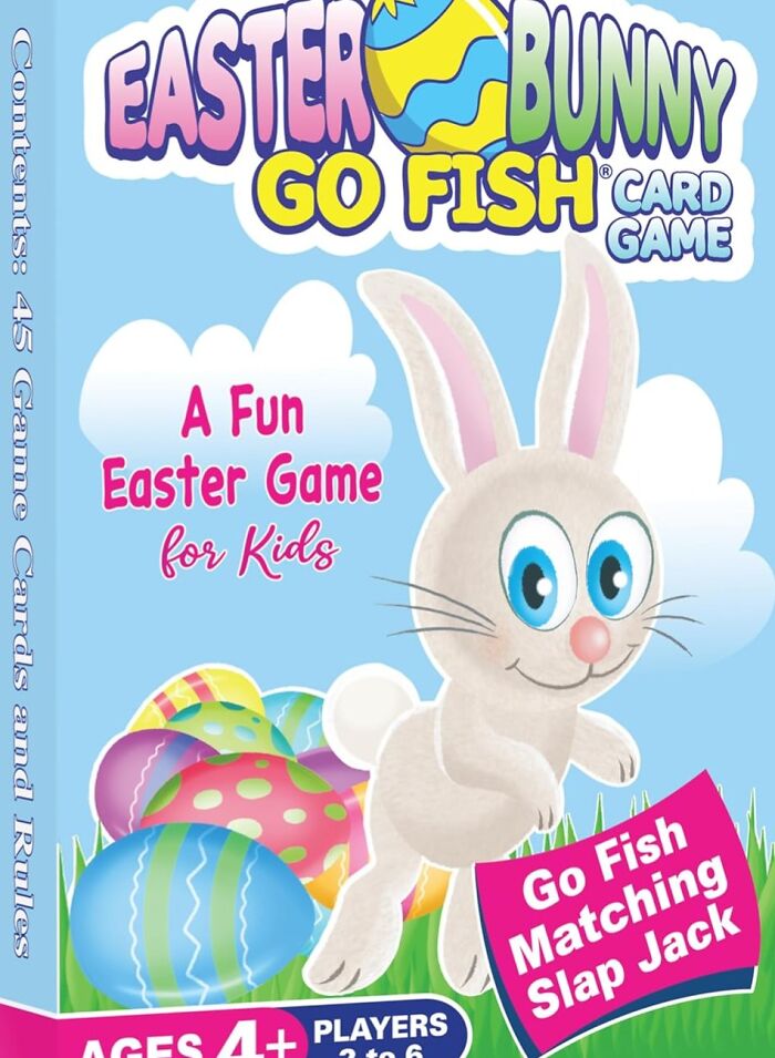 Easter Bunny Go Fish card game for kids, featuring fun Easter-themed designs and activities.