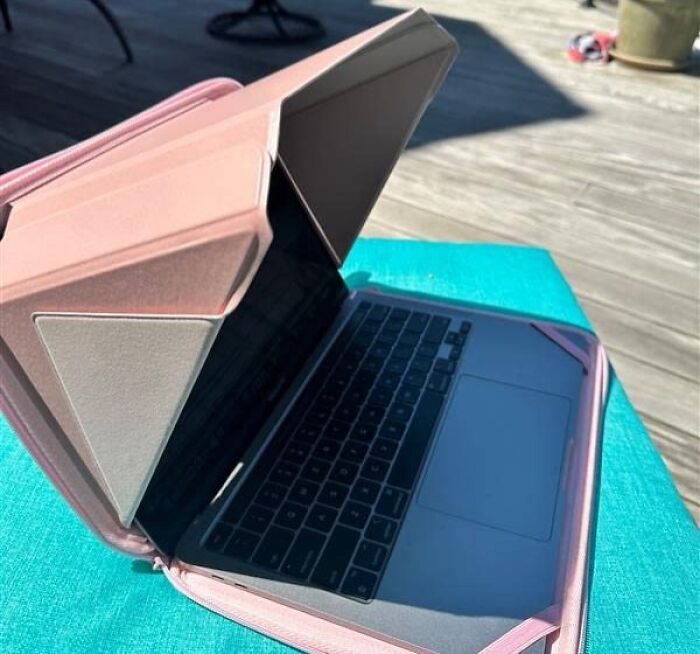 Laptop screen cover for outdoor use, one of many tools for jobs you didn’t know you had to get done.