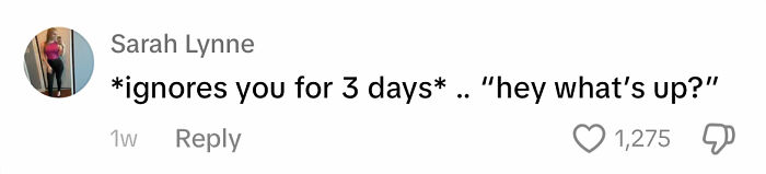 Comment highlighting frustrating ways men "apologize," mentioning 3 days of ignoring followed by a casual greeting.