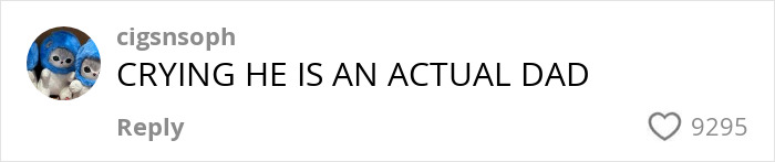 Comment about Ed O&rsquo;Neill being a dad, with user reaction and likes count displayed.