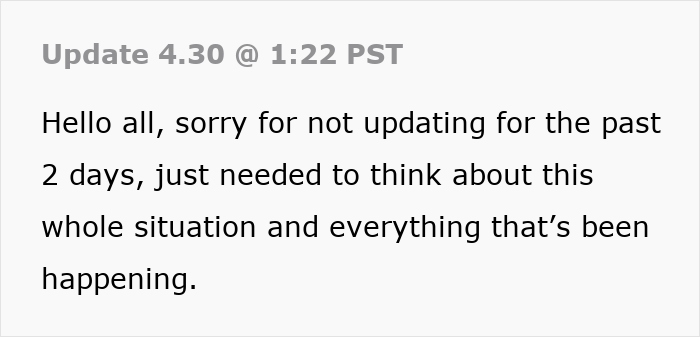 Text update about feeling emotionally distraught after a baby blanket is taken away.