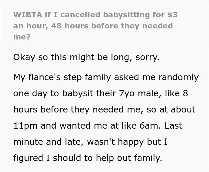 Text discussion about babysitting request, $3 per hour, highlighting family dynamics and scheduling issues.