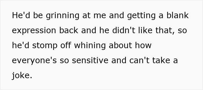 Text highlighting conflict over immigrants, with a woman's response to criticism about sensitivity and jokes.