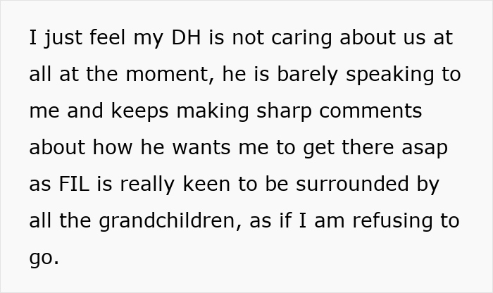Husband upset wife prioritizes baby's health over attending MIL's funeral, causing tension.