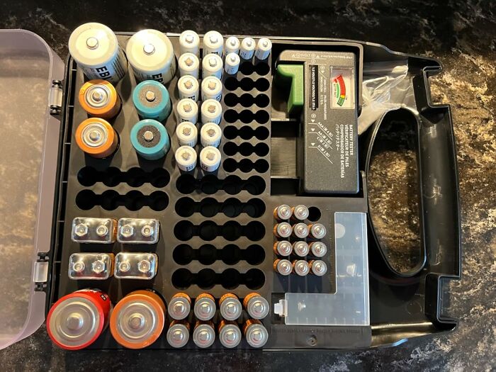 Organized battery storage as a solution for managing Costco a*******n efficiently.