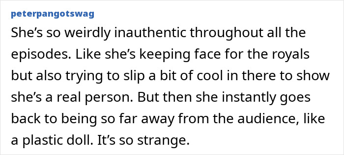 Text criticizing Meghan Markle's show for inauthenticity and distance from the audience, sparking controversy. Text criticizing Meghan Markle's show for inauthenticity and distance from the audience, sparking controversy.
