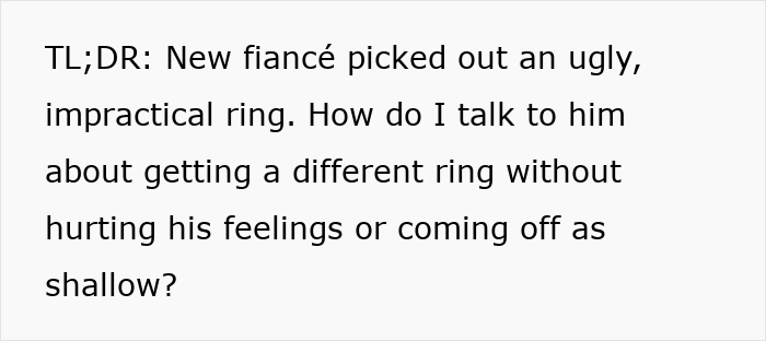People Are Ready To Shred This Woman For Not Liking Her Engagement Ring, Until They See The Photo