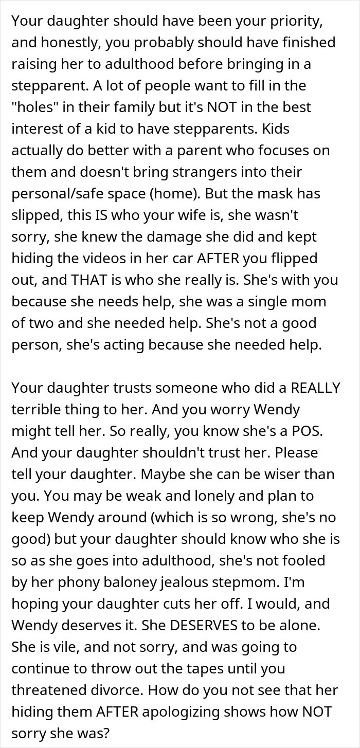 Text about a man planning to surprise his daughter with tapes of her late mother, revealing family tensions.