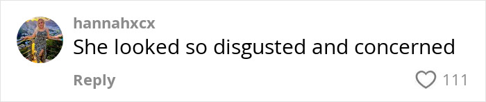 Instagram comment expressing concern over Millie Bobby Brown's disgust, with 111 likes.