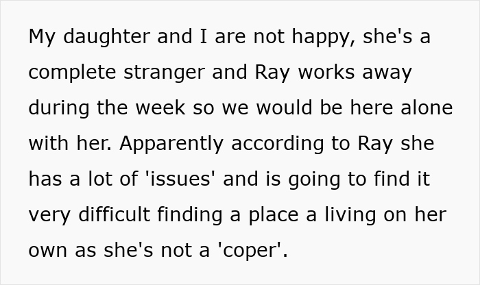 Text about a couple's upset feelings regarding their friend's decision to let a stranger live in their spare room.