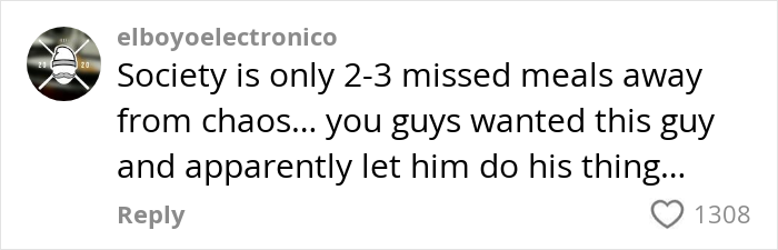 Comment on grocery prices in the US sparks outrage, mentioning societal chaos and leadership.