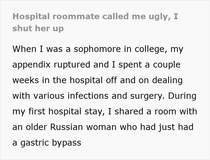 Woman Calls Her Hospital Roommate Ugly, Gets Shut Down In The Most Satisfying Way