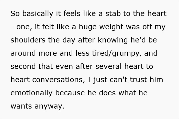 Text about parenting despair and emotional struggle with partner's priorities over running.