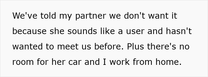 Text from an upset couple about a friend's guest using their spare room, mentioning issues of space and home office needs.