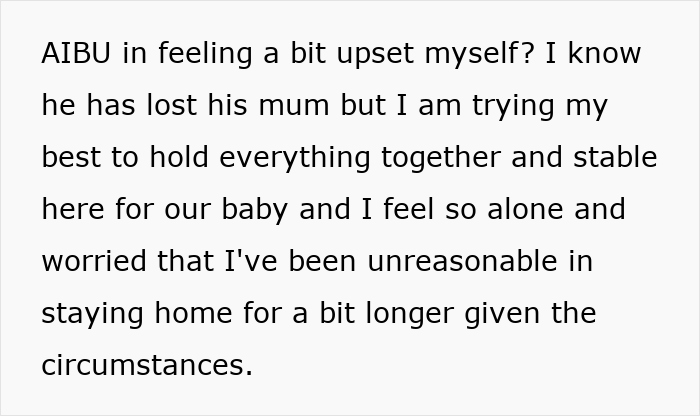 Text message expressing a wife&rsquo;s struggle to prioritize baby's health over attending MIL's funeral.