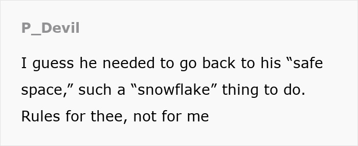 Text comment on Morgan Wallen walking off SNL stage, referring to "safe space" and "snowflake" in critique.