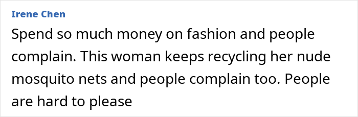 Text discussing fashion spending, highlighting recycled outfits and mixed public reactions.