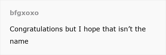 Text reaction to "Celestial Seed" name confusion: "Congratulations but I hope that isn&rsquo;t the name.