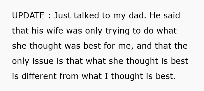 Stepmom Tries To Censor What 16YO Reads, He Decides Not To Visit His Dad Anymore