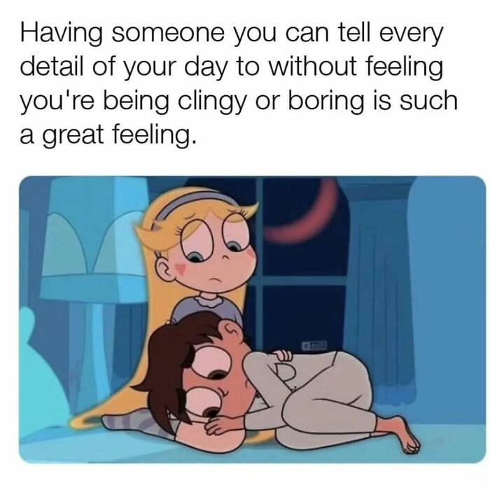 Animated characters in a heartfelt hug, depicting companionship and support from Diary Introverts meme.