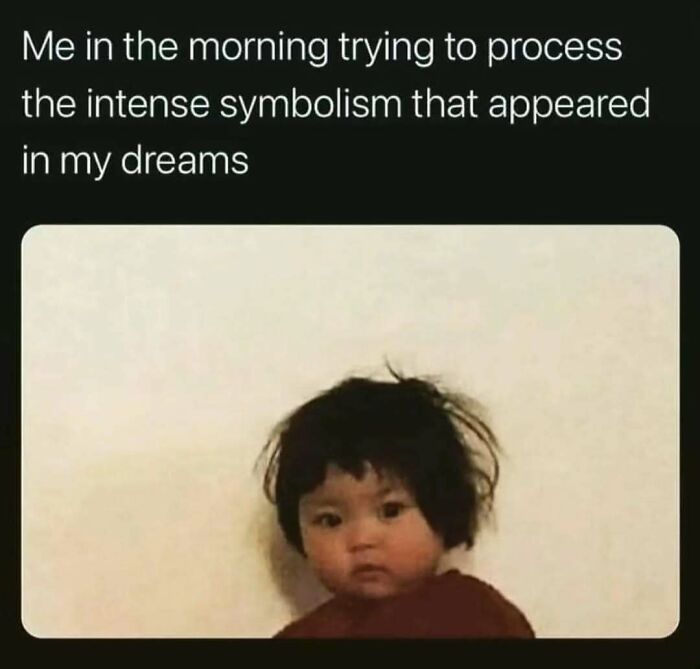 Messy-haired child looking confused, capturing a relatable introvert meme moment.