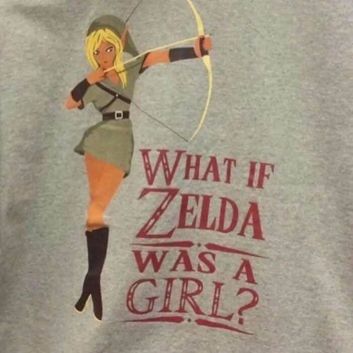 Chaotic T-shirt with an archer girl and the text "What if Zelda was a girl?"