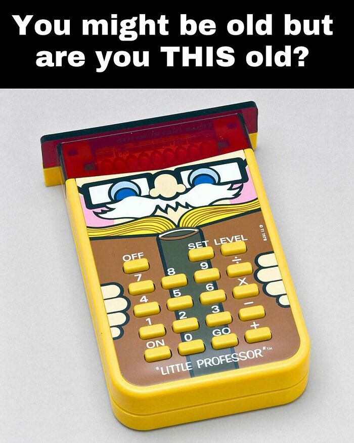 Retro Little Professor calculator, a funny throwback for those who remember floppy disks.