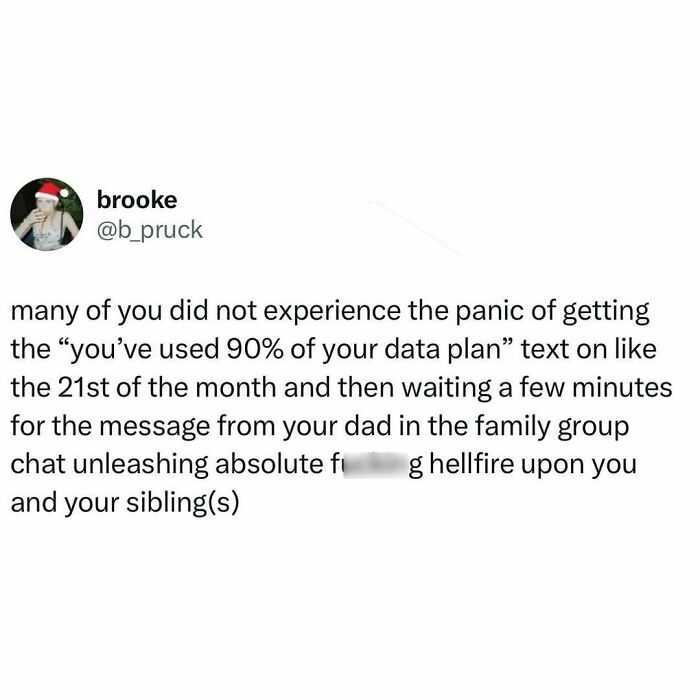 Middle class fancy meme about data plan panic and family group chat.