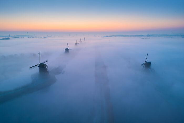 I Captured Dutch Windmills Above The Mist (13 Pics)