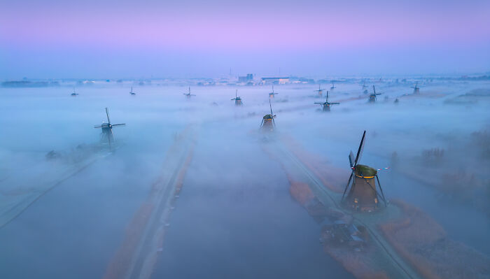 I Captured Dutch Windmills Above The Mist (13 Pics)