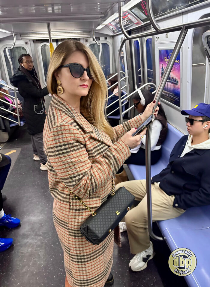 Luxury handbag for eggs seen in subway, part of commentary on high market prices. Luxury handbag for eggs seen in subway, part of commentary on high market prices.