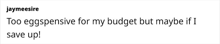 Comment on luxury handbag for eggs, humorously mentioning high prices with "eggspensive" pun. Comment on luxury handbag for eggs, humorously mentioning high prices with "eggspensive" pun.