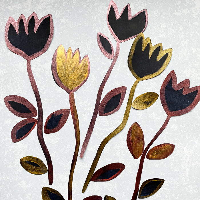 The Hand Painted Flower Wall Decals - Ready To Be Installed In Only A Few Minutes