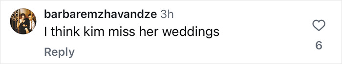 Comment about Kim Kardashian's Oscars after party look with a witty remark on weddings.