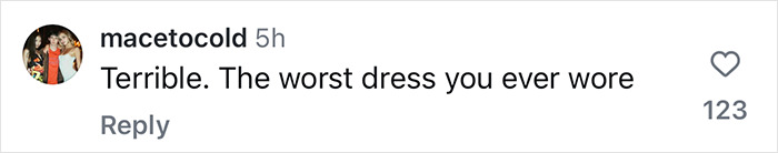 Comment criticizing Kim Kardashian's dress choice and tan at the Oscars after-party.