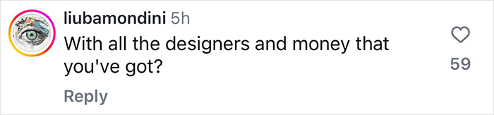 Instagram comment questioning Kim Kardashian's fashion choices at Oscars after party.