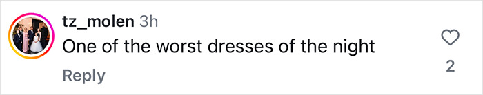 Comment criticizing Kim Kardashian's Oscars after-party dress as one of the worst of the night.