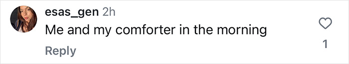 Comment by esas_gen saying "Me and my comforter in the morning" in response to Kim Kardashian's dress.