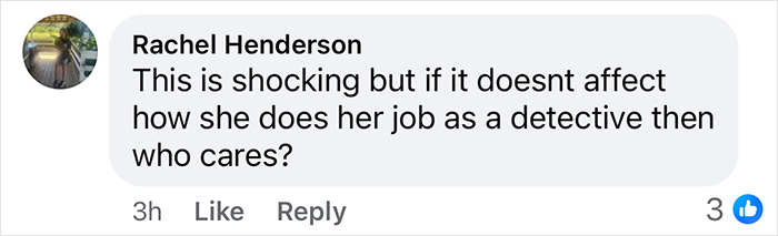 Facebook comment questioning impact of steamy pole dance on NYPD officer's job performance.