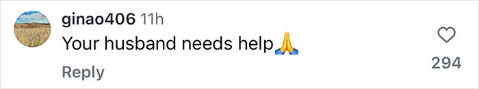 Comment under Hailey Bieber's healthy lifestyle post discussing her marriage, with a praying emoji.