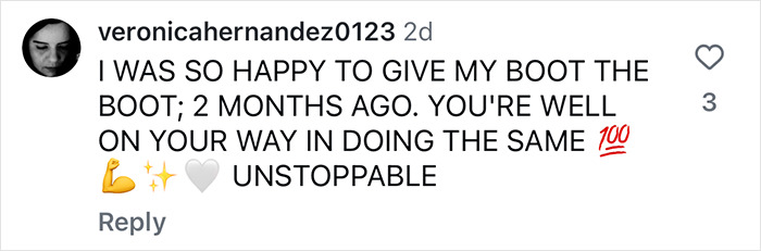 Comment about giving a boot the boot, with supportive emojis and encouraging words. Comment about giving a boot the boot, with supportive emojis and encouraging words.