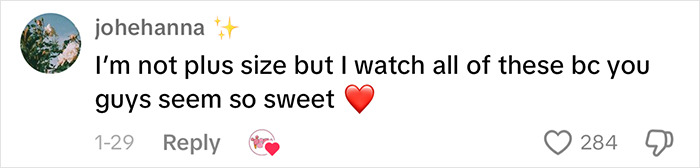 Comment on social media expressing support for plus-size empowerment with a heart emoji. Comment on social media expressing support for plus-size empowerment with a heart emoji.